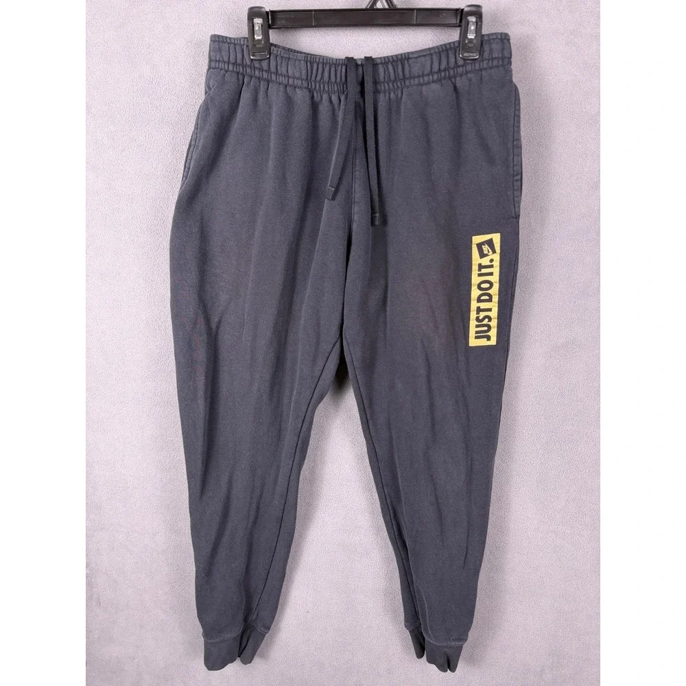 Nike Mens Jogger Sweatpants M Black With Gold Just Do It‎ Graphic Read!